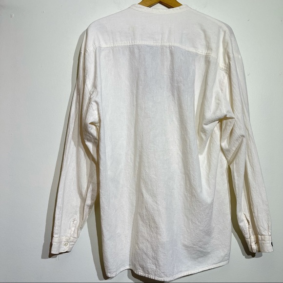 Vintage Floral Embroidered  Women's Long Sleeve Boho Minimalist 100% Cotton - Picture 9 of 9